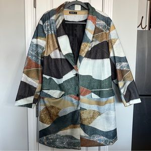 SHEIN Curve Color Block Flap Detail Coat